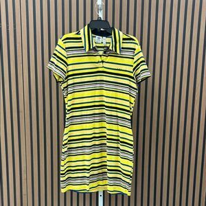 Adidas Yellow Pink and Black Striped Mini Dress